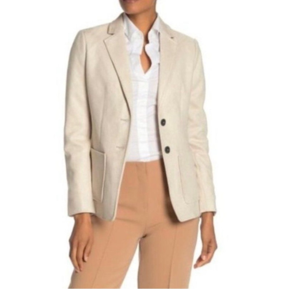 Tahari, faux suede blazer – cream